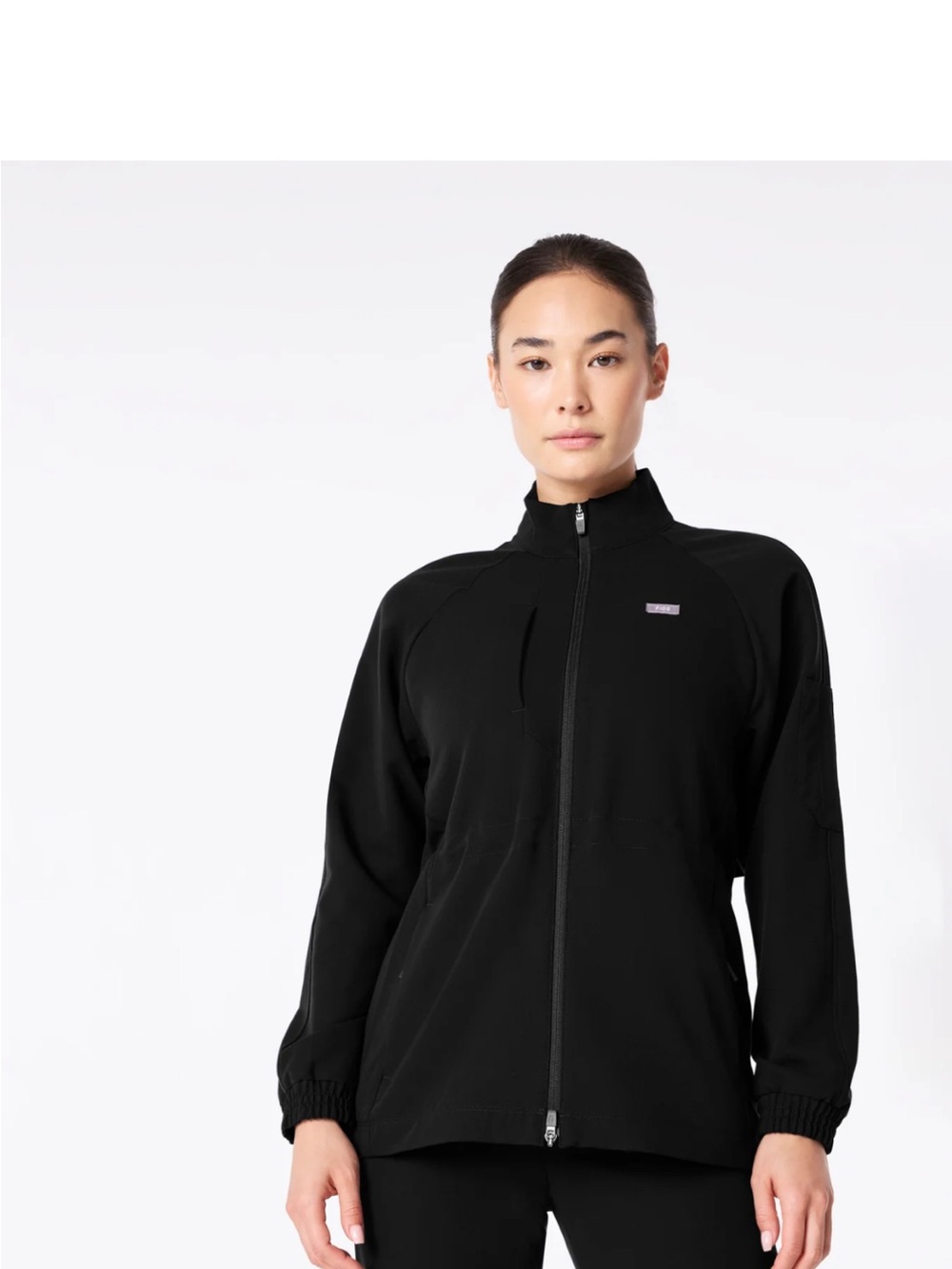 Figs Women's Black Full-Zip Utility Jacket